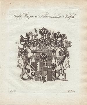 KHEVENHÜLLER: Fürstliches Wappen v. Khevenhüller-Metsch (1790). Kupferstiche bei Tyroff, Nürnberg...