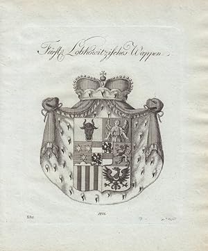 LOBKOWITZ: Fürstliches Lobkowitzsches Wappen (1801). Kupferstiche bei Tyroff, Nürnberg. Ca. 1786-...