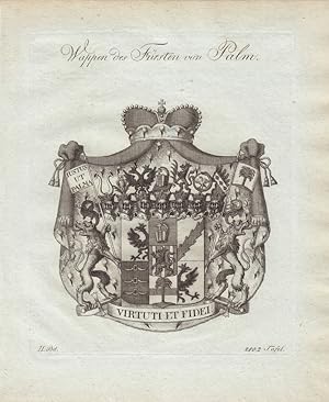 PALM: Wappen des Fürsten von Palm (1790). Kupferstiche bei Tyroff, Nürnberg. Ca. 1786-1820. Meist...