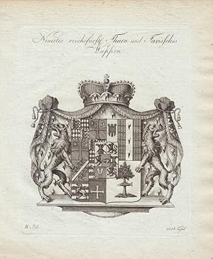 THURN UND TAXIS: Neuestes reichsfürstliches Thurn und Taxisches Wappen (1800). Kupferstiche bei T...