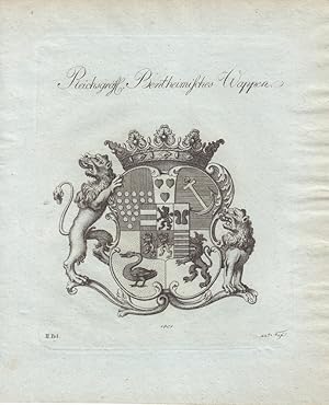 BENTHEIM: Reichsgräfl. Bentheimisches Wappen (1801). Kupferstiche bei Tyroff, Nürnberg. Ca. 1786-...