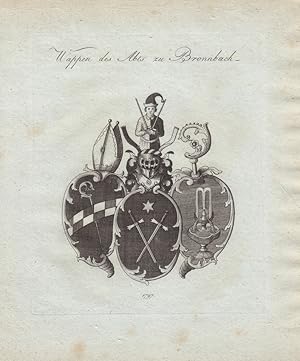 BRONBACH: Wappen des Abtes (1797). Kupferstiche bei Tyroff, Nürnberg. Ca. 1790-1810. Meist datier...