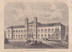 Das neue Universitätsgebäude in Kiel, Holzstich um 1865, Blattgröße: 16 x 22 cm, reine Bildgröße:...