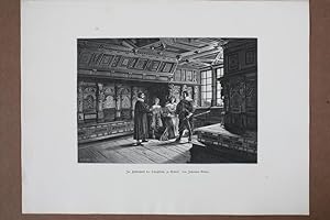 Im Fürstenstuhl der Schloßkirche zu Gottdorf, Holzstich von 1880 von Johannes Gehrts, Blattgröße:...