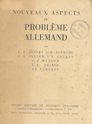 Seller image for Nouveaux aspects du problme allemand. for sale by Libreria Oreste Gozzini snc