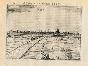 NEUSS. ( Neus am Rhein) NRW. Panorama. Gesamtansicht. Kupferstich