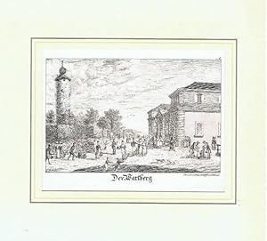 Heilbronn. Der Wartberg, Heilbronn. Lithographie, Steindruck aus der seltenen Ansichtenfolge der ...