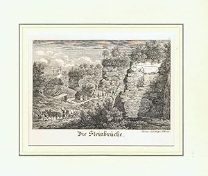 Heilbronn. Die Steinbrüche, Heilbronn. Lithographie, Steindruck aus der seltenen Ansichtenfolge d...