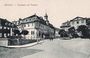 Marktplatz mit Rathaus. Ansichtskarte in Lichtdruck. Ungelaufen.