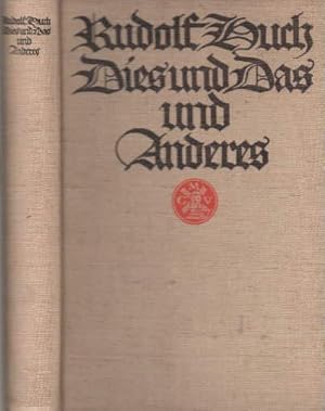 Imagen del vendedor de Dies und das und anderes. 2.Auflage. a la venta por Antiquariat Heinz Tessin
