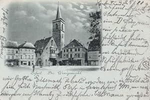 Der Wenigemarkt. Ansichtskarte in Lichtdruck. Abgestempelt Bebra 25.01.1897.