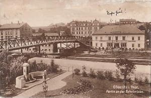 Partie an der Bahnbrücke. Ansichtskarte in Lichtdruck. Abgestempelt 11.04.1925 (Briefmarke entfer...