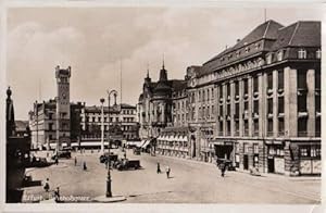 Seller image for Bahnhofsplatz. Ansichtskarte in Photodruck. Abgestempelt Erfurt 13.08.1938. for sale by Antiquariat Heinz Tessin