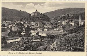 Blick von der Schönen Aussicht. Ansichtskarte in Photodruck. Abgestempelt Greiz 07.05.1936.