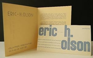 ERIC H. OLSON. Expositions Olson à la galerie Breteau en juin 1951 et chez Colette Allendy en jui...