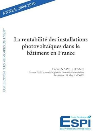 La rentabilité des installations photovoltaïques dans le bâtiment en France