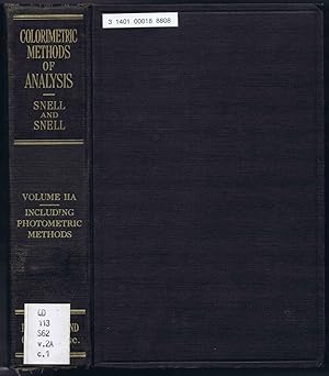 Image du vendeur pour Colorimetric Methods of Analysis: Supplement to Inorganic Determinations, Vol. II, Vol. IIA (2A) mis en vente par SUNSET BOOKS