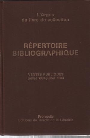 Repertoire bibliographique / ventes publiques juillet 1987-juillet 1988