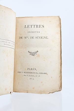 Bild des Verkufers fr Lettres indites zum Verkauf von Librairie Le Feu Follet