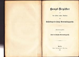 Haupt - Register zu den sieben ersten Bänden der Entscheidungen des königl. Oberverwaltungsgerichts.