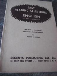 Bild des Verkufers fr Easy Reading Selections in English for the Foreign Born zum Verkauf von Alte Bcherwelt