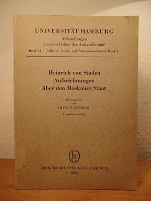 Bild des Verkufers fr Aufzeichnungen ber den Moskauer Staat zum Verkauf von Antiquariat Weber