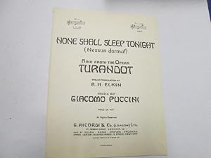 Seller image for None Shall Sleep Tonight (Nessun Dorma) Turandot for sale by Goldstone Rare Books