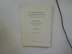 Das englische Lehnwort im modernsten Französisch (nach Zeitungsexzerpten von 1920-1940).