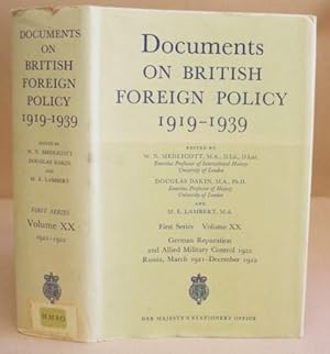 Immagine del venditore per Documents On British Foreign Policy 1919 - 1939 : First Series, Volume XX [20] - German Reparation And Allied Military Control 1922 : Russia March 1921 - December 1922 venduto da Eastleach Books