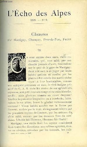 Seller image for L'ECHO DES ALPES - PUBLICATION DES SECTIONS ROMANDES DU CLUB ALPIN SUISSE N9 - GLANURES CHAPITRE 3 PAR GEORGES HANTZ, COURSE DES SECTIONS ROMANDES DU S.A.C. PAR A. BERNOUD for sale by Le-Livre