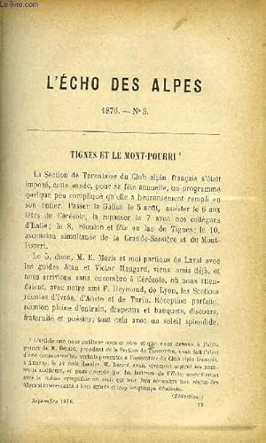 Immagine del venditore per L'ECHO DES ALPES - PUBLICATION DES SECTIONS ROMANDES DU CLUB ALPIN SUISSE N3 - TIGNES ET LE MONT-POURRI PAR L. BERARD, L'ALPHBELJOCH, L'ALLALINPASS ET L'ADLERPASS PAR J. DE RIVAZ, LA DENT D'AVENAIRE PAR BERANECK, INAUGURATION D'UNE CABANE AU SOMMET venduto da Le-Livre