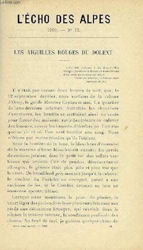 Imagen del vendedor de L'ECHO DES ALPES - PUBLICATION DES SECTIONS ROMANDES DU CLUB ALPIN SUISSE N12 + SUPPLEMENT N1 - LES AIGUILLES ROUGES DU DOLENT PAR F. CHAVANNES, UNE ASCENSION AU MONT-BLANC PAR A. TONNEAU a la venta por Le-Livre