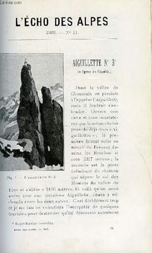 Seller image for L'ECHO DES ALPES - PUBLICATION DES SECTIONS ROMANDES DU CLUB ALPIN SUISSE N11 - AIGUILLETTE N3 PAR AUG.-EUGENE KUHLMANN, ENCORE QUELQUES MOTS SVP POUR LES CABANES PAR CH. DE LA HARPE, A VISSOYE - LA LEGENDE D'ANNIVIERS PAR GEORGES HANTZ for sale by Le-Livre