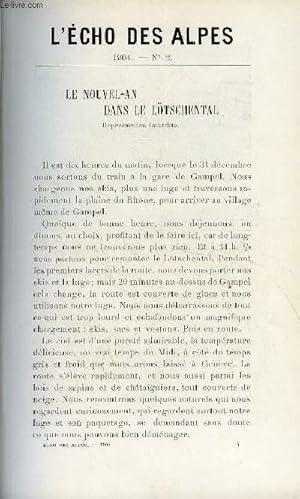 Image du vendeur pour L'ECHO DES ALPES - PUBLICATION DES SECTIONS ROMANDES DU CLUB ALPIN SUISSE N2 - LE NOUVEL-AN DANS LE LTSCHENTAL PAR J. EMILE KERN, UNE ASCENSION A LA ZUGSPITZE PAR LE Dr MAURICE ROCH, LE MONT-BLANC DE PRES ET DE LOIN PAR GEORGES HANTZ mis en vente par Le-Livre