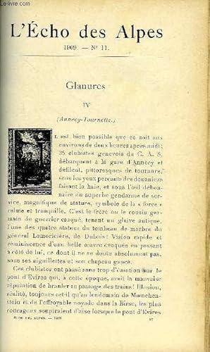 Seller image for L'ECHO DES ALPES - PUBLICATION DES SECTIONS ROMANDES DU CLUB ALPIN SUISSE N11 - GLANURES CHAPITRE 4 PAR GEORGES HANTZ, LES SECRETS DE L'ALPE PAR PIERRE ROUSSEAU,DEUX COURSES NOUVELLES DANS ALPES VAUDOISES PAR E.-R. BLANCHET, LE SOIR QUI TOMBE for sale by Le-Livre