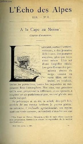 Bild des Verkufers fr L'ECHO DES ALPES - PUBLICATION DES SECTIONS ROMANDES DU CLUB ALPIN SUISSE N6 - A LA CAPE AU MOINE PAR E. BRUSSET, CROQUIS ALPESTRES PAR CHARLES GOS, CHRONIQUE ALPINE PAR A. B., CORRESPONDANCE PAR PAUL CHAPUIS zum Verkauf von Le-Livre