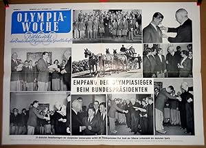 Plakat: "Empfang der Olympiasieger beim Bundespräsidenten" (= Olympia-Woche. Bildbericht der Deut...
