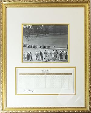 Gene Sarazen Signed Photograph and Signed Score Card