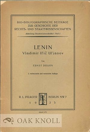 Seller image for LENIN VLADIMIR IL'IC UL'JANOV EINE BIO-BIBLIOGRAPHIE for sale by Oak Knoll Books, ABAA, ILAB
