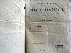 KÖNIGLICH-BAIERISCHES REGIERUNGSBLATT. Jahresband 1815. (Bayern)