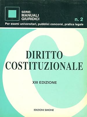 Bild des Verkufers fr Diritto costituzionale zum Verkauf von Librodifaccia