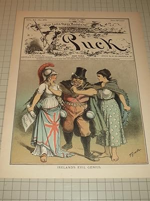 Seller image for 1884 Puck Lithograph Cvr of "Ireland's Evil Genius" - Irish Anarchist - Dynamiter for sale by rareviewbooks