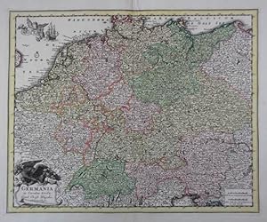 Germania in Circulos divisia. Altkolorierte Kupferstich-Karte aus J. D. Köhler "Atlas manualis sc...