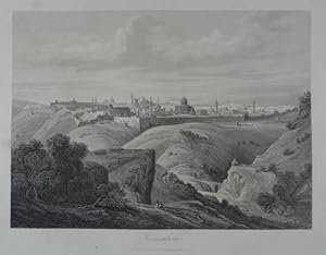 Jerusalem. Stahlstich aus "Illustriertes Familienbuch". Triest Lloyd 1857, 14 x 20 cm