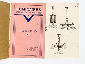 Luminaires en bois sculpté K. L. ( KARCH, Lucien ) : Supplément catalogue 1933 + Tarif D.