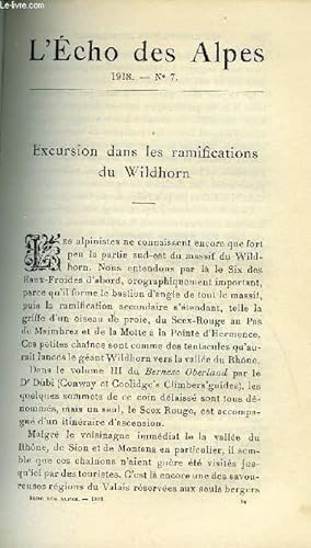 Bild des Verkufers fr L'ECHO DES ALPES - PUBLICATION DES SECTIONS ROMANDES DU CLUB ALPIN SUISSE N7 - EXCURSION DANS LES RAMIFICATIONS DU WILDHORN PAR J. GALLET, LA SECTION "UTO" PENDANT LA GUERRE PAR E. RUD, OU IRONS-NOUS CET ETE ? PAR EUG. MONOD zum Verkauf von Le-Livre