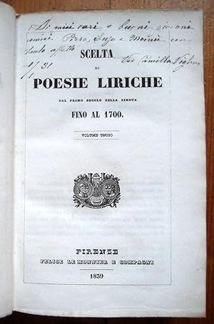 Scelta di poesie liriche dal primo secolo della lingua fino al 1700
