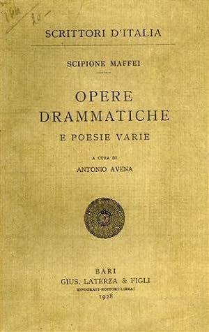Bild des Verkufers fr Opere drammatiche e poesie varie. zum Verkauf von FIRENZELIBRI SRL