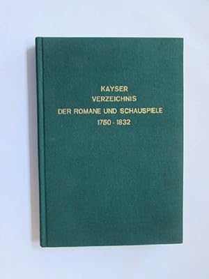 Bild des Verkufers fr Vollstndiges Verzeichnis der 1750 bis 1832 in Deutschland und angrenzenden Lndern gedruckten Romane und Schauspiele zum Verkauf von Bookstore-Online