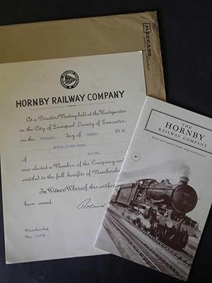 The Hornby Railway Company - Membership Booklet, Certificate, card and envelope